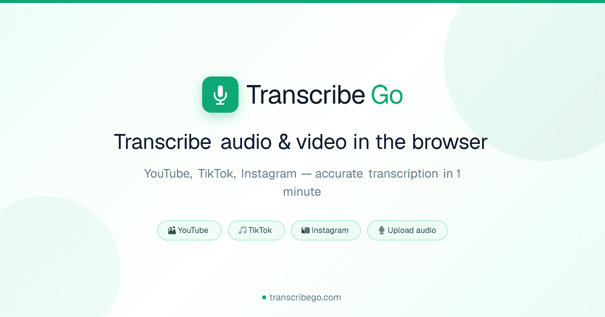 TranscribeGo — AI transcription platform
